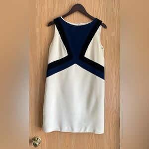 Emilio Pucci Navy and Cream Geometric Mini Dress